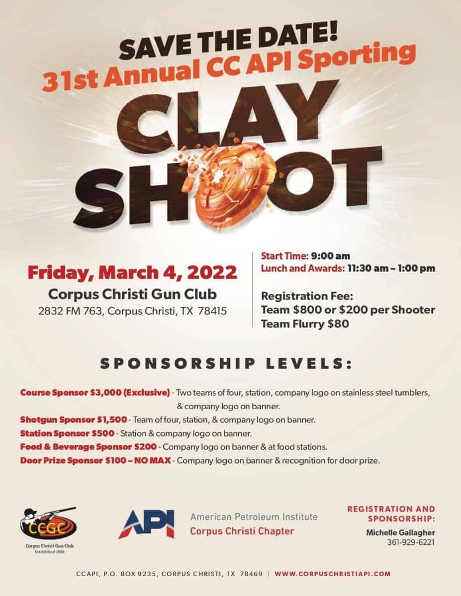 Register Now For The 31st Annual CC API Sporting Clay Shoot March 4th Register Now For The 31st Annual CC API Sporting Clay Shoot March 4th