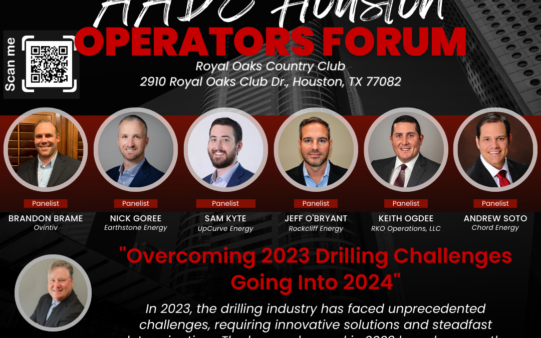 Register Now for the AADE Houston Operators Forum – Thursday, October 12, 2023 – TOPIC : “Overcoming 2023 Drilling Challenges going into 2024”