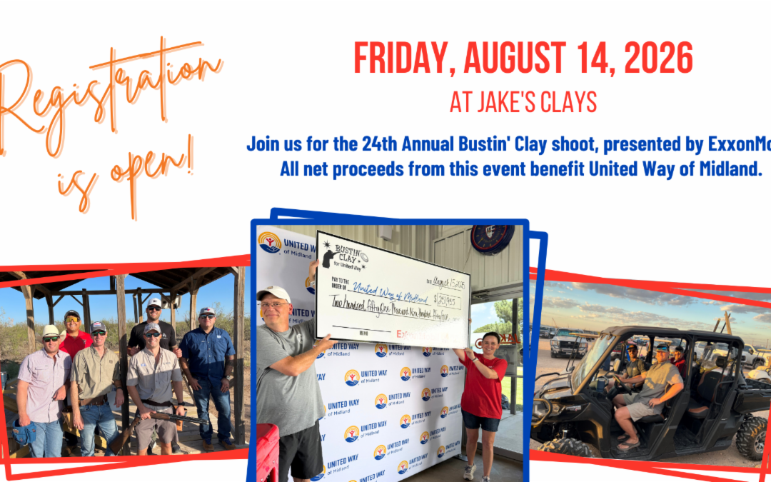 Register Now for the 24th Annual Bustin’ Clay for United Way by ExxonMobil – Aug 14, 2026 – Midland, TX