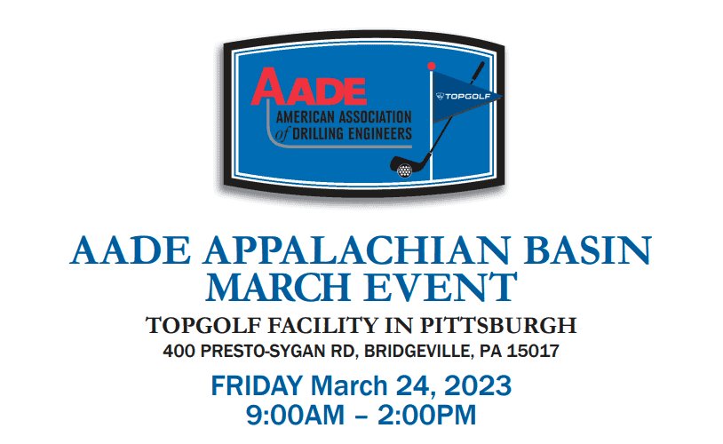 Register now for AADE Appalachian Basin Topgolf Event March 24, 2023 – Pittsburgh