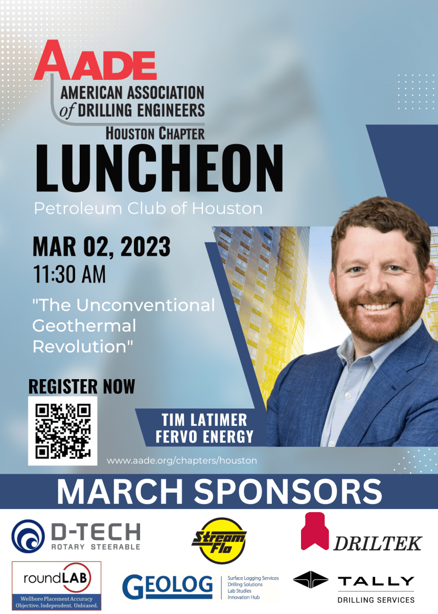 Register now for the AADE Houston Luncheon Meeting Thursday, MAR 2