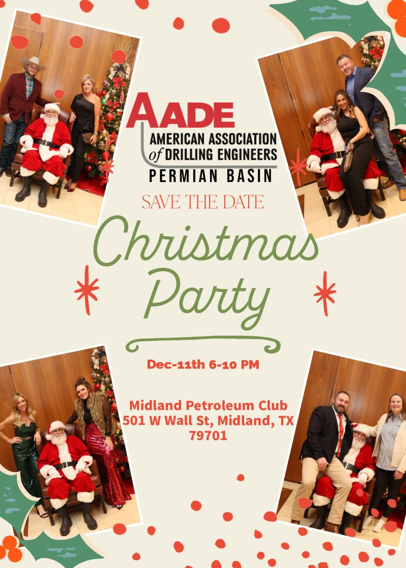 Register Now for the AADE Permian Basin Chapter Christmas Party Dec 11, 2024 - Midland