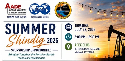 Register Now for the American Association of Drilling Engineers (AADE) Summer Shindig 2026 – July 23, 2026 – Midland, TX