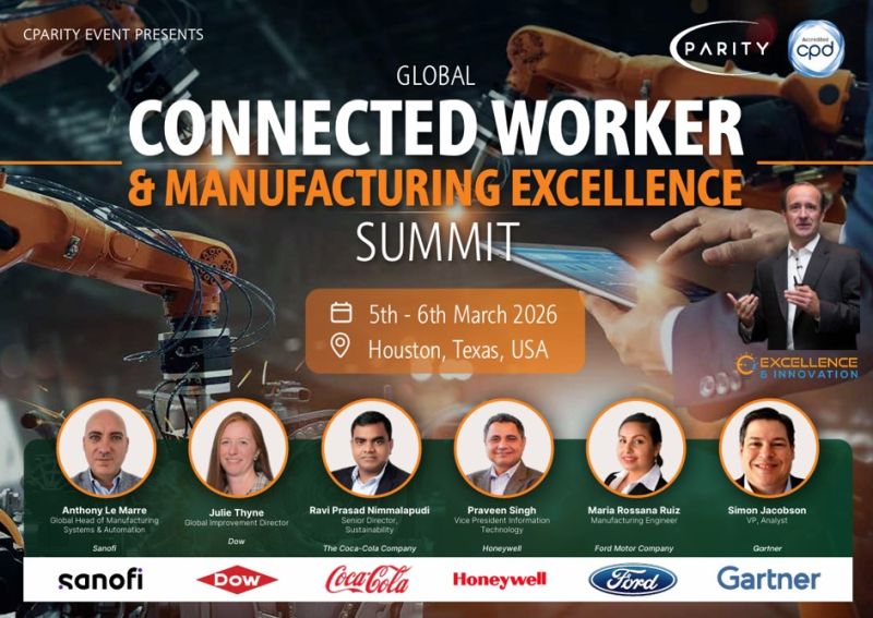 Register Now for the CParity Connected Worker & Manufacturing Excellence Summit – March 5 – March 6, 2026 – Houston, TX