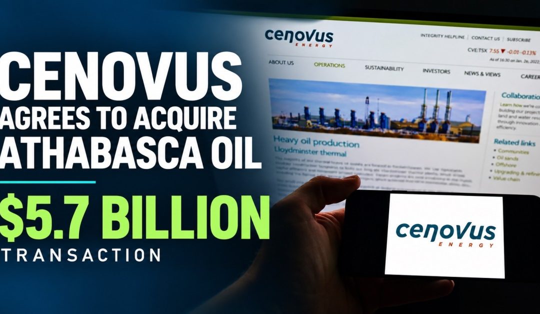 Cenovus Agrees to Acquire Athabasca Oil Corporation in $5.7 Billion Transaction
