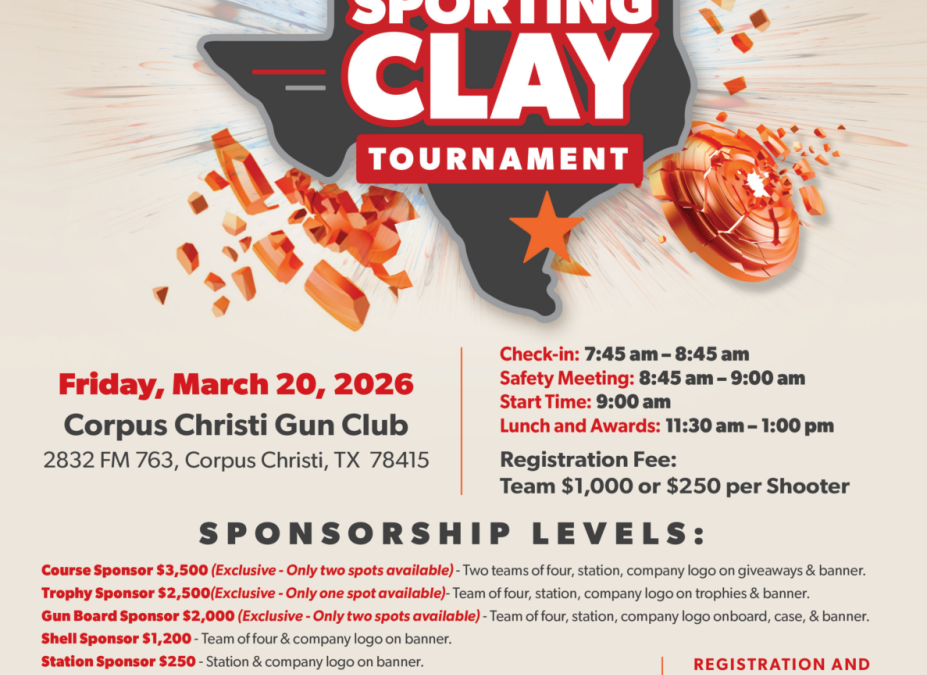 Register Now for the Corpus Christi API CCAPI Annual Sporting Clay Tournament – March 20, 2026 – Corpus Christi, TX