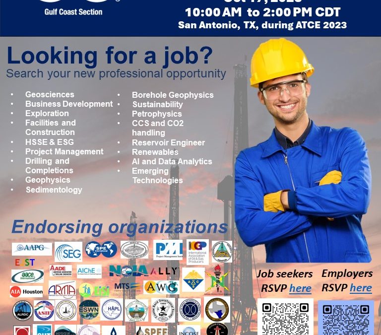 SPE Gulf Coast Chapter Energy Professionals Hiring Event October 17, 2023 at SPE ATCE Conference – San Antonio