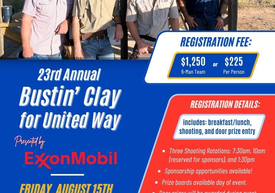 Register Now for the Exxonmobil United Way Clay Shoot – August 15, 2025 – Midland, TX