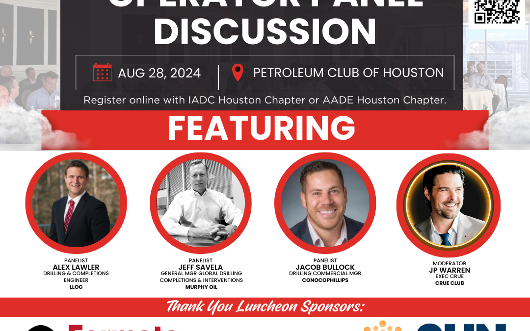 Registar Today for the AADE Houston Luncheon Meeting Joint with IADC Houston on Wednesday, AUG 28, 2024 ~ Houston, Texas