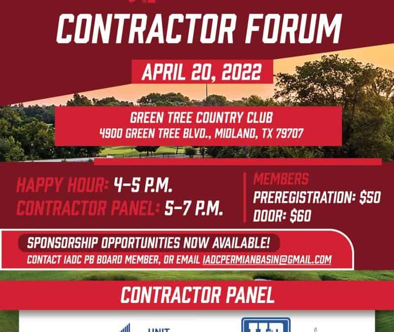 2022 IADC Permian Basin Chapter Contractor Forum – April 20, 2022