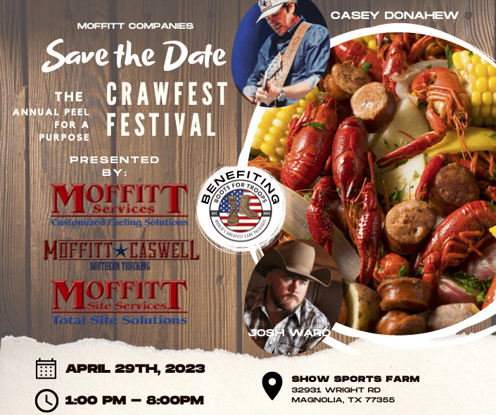 3rd Annual Peel For A Purpose Crawfish & Music Festival April 29th – Magnolia, TX