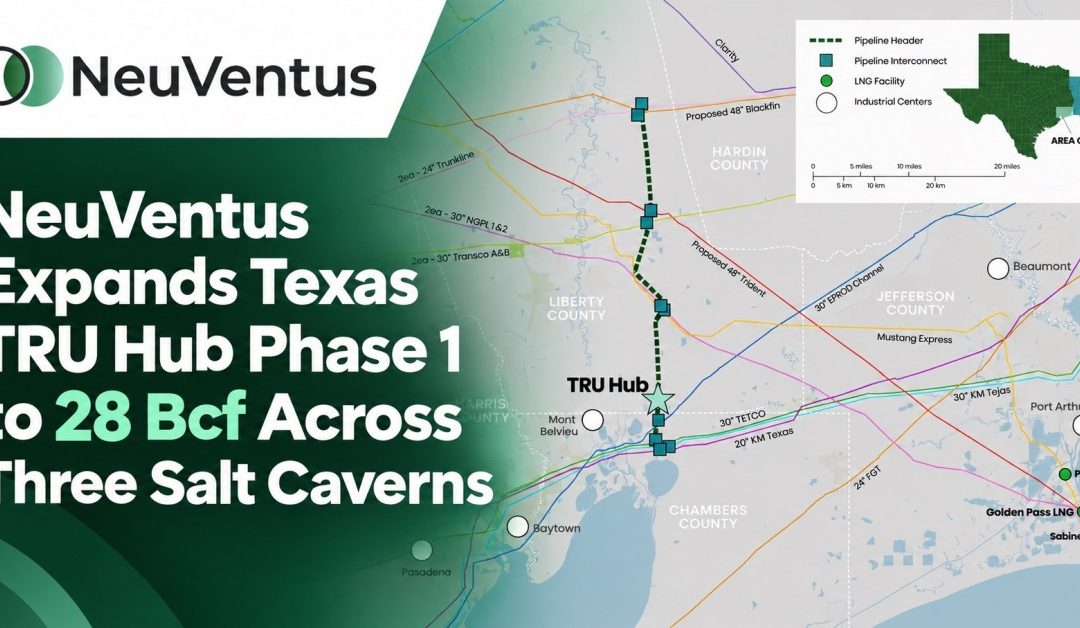 NeuVentus Expands Texas TRU Hub Phase 1 to 28 Bcf Across Three Salt Caverns