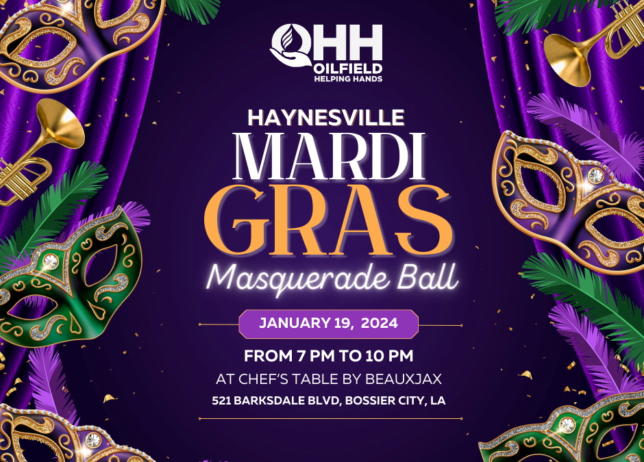 Register Now for the OHH Haynesville Mardi Gras Masquerade Ball Jan 19, 2024 – Bossier City, LA