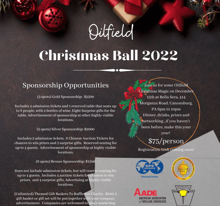 Register NOW for the Oilfield Christmas Ball Dec 15 – Canonsburg, PA