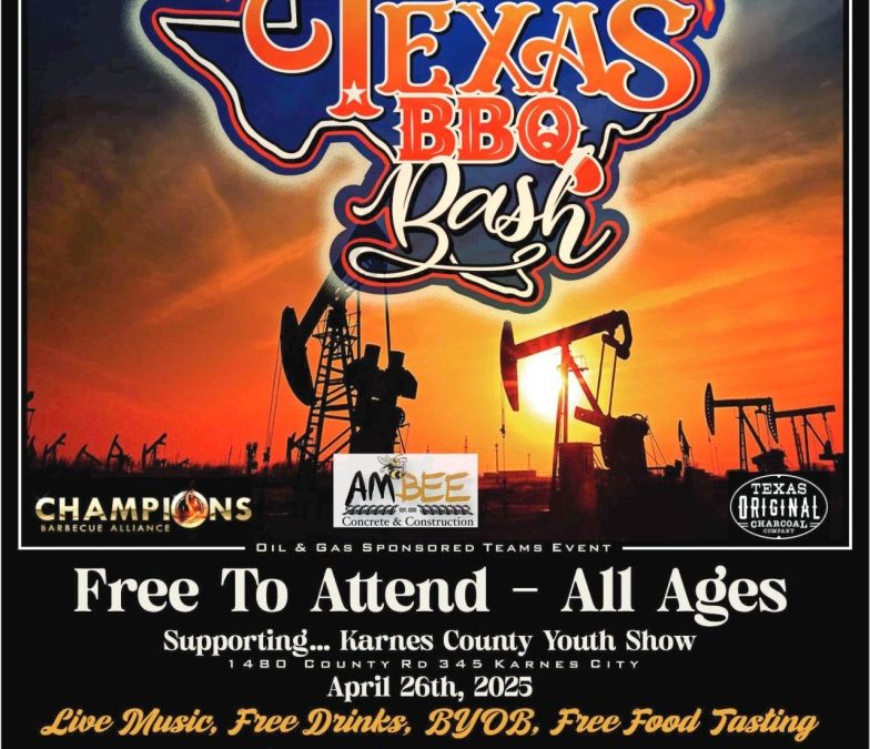 Register now for the 4th Annual South Texas BBQ Bash Champions Barbecue Alliance – April 26 – Karnes City, Tx