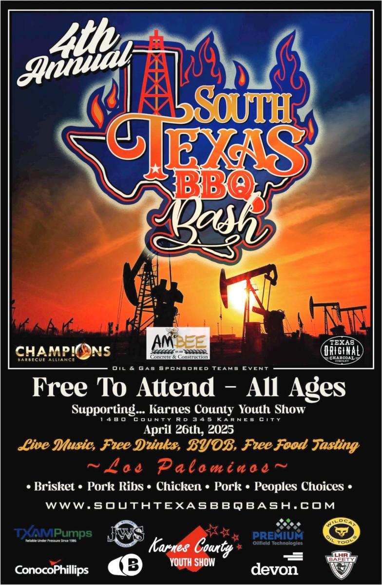 Register now for the 4th Annual South Texas BBQ Bash Champions Barbecue Alliance - April 26 - Kerens, Tx