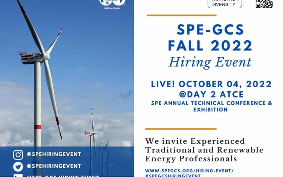 Register Now for the SPE – Gulf Coast Chapter Fall Hiring Event day 2 at ATCE Oct 4th – Houston