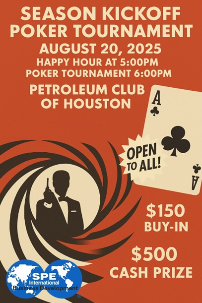 SOLD OUT: SPE Gulf Coast Section Poker Tournament – August 20, 2025 – Houston, TX