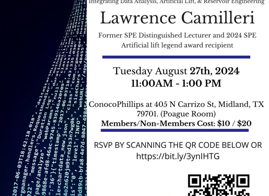 Register Now for the Society of Petroleum Engineers Permian Basin Luncheon August 27, 2024 – ConocoPhillips Office – Midland