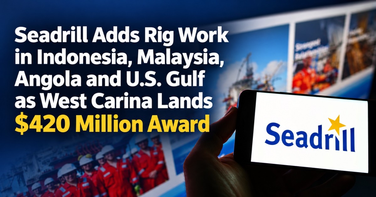 Seadrill Adds Rig Work in Indonesia, Malaysia, Angola and U.S. Gulf as West Carina Lands $420 Million Award