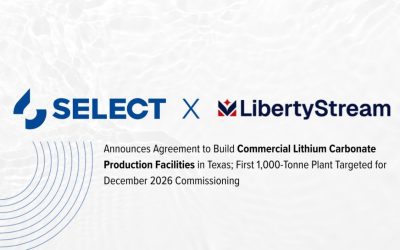 Select Water Solutions and LibertyStream Infrastructure Partners Announce Definitive Agreement to Build Out Commercial Lithium Carbonate Production Units in Texas