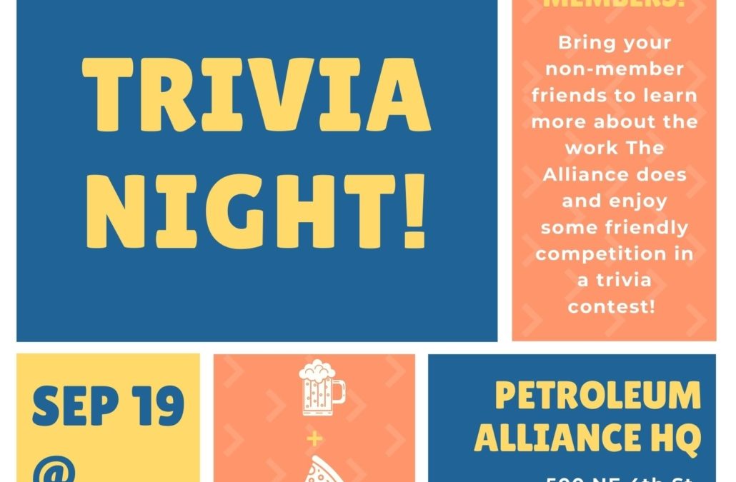 Register Now for The Petroleum Alliance of Oklahoma Trivia Night September 19, 2024 – Oklahoma