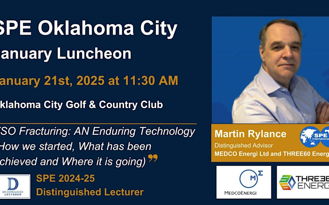 The SPE OKC January Luncheon will take place on January 21, 2025 at Oklahoma City Golf and Country Club