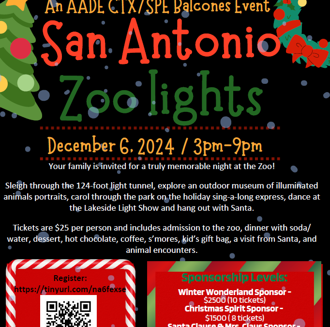 Register Now for the AADE Central Texas with SPE Zoo Lights – December 06 – San Antonio, Tx