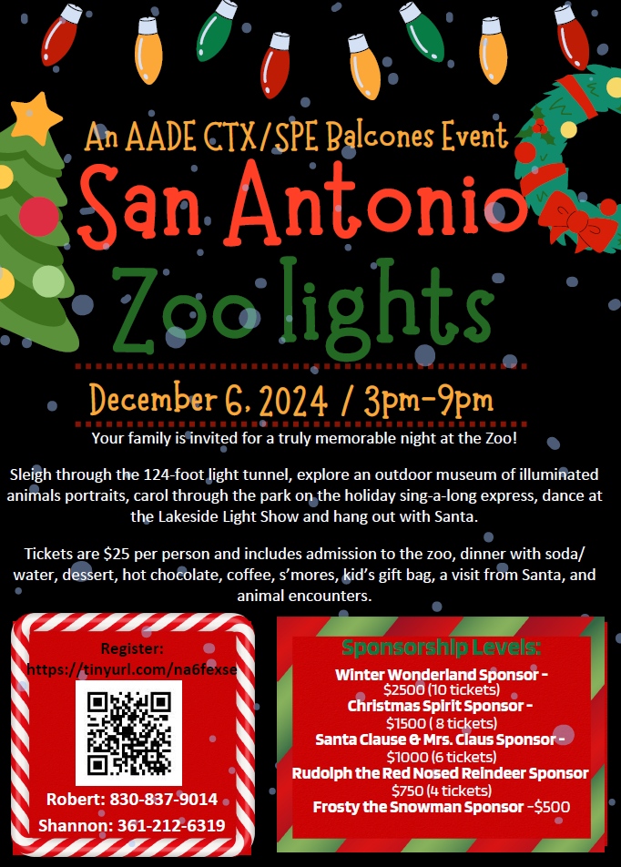 Register Now for the AADE/SPE San Antonio Zoo Lights - December 06 - San Antonio, Tx